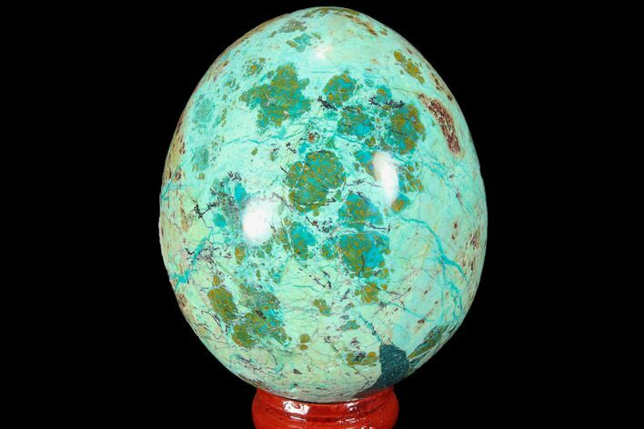 Polished Chrysocolla Egg - Peru #99473